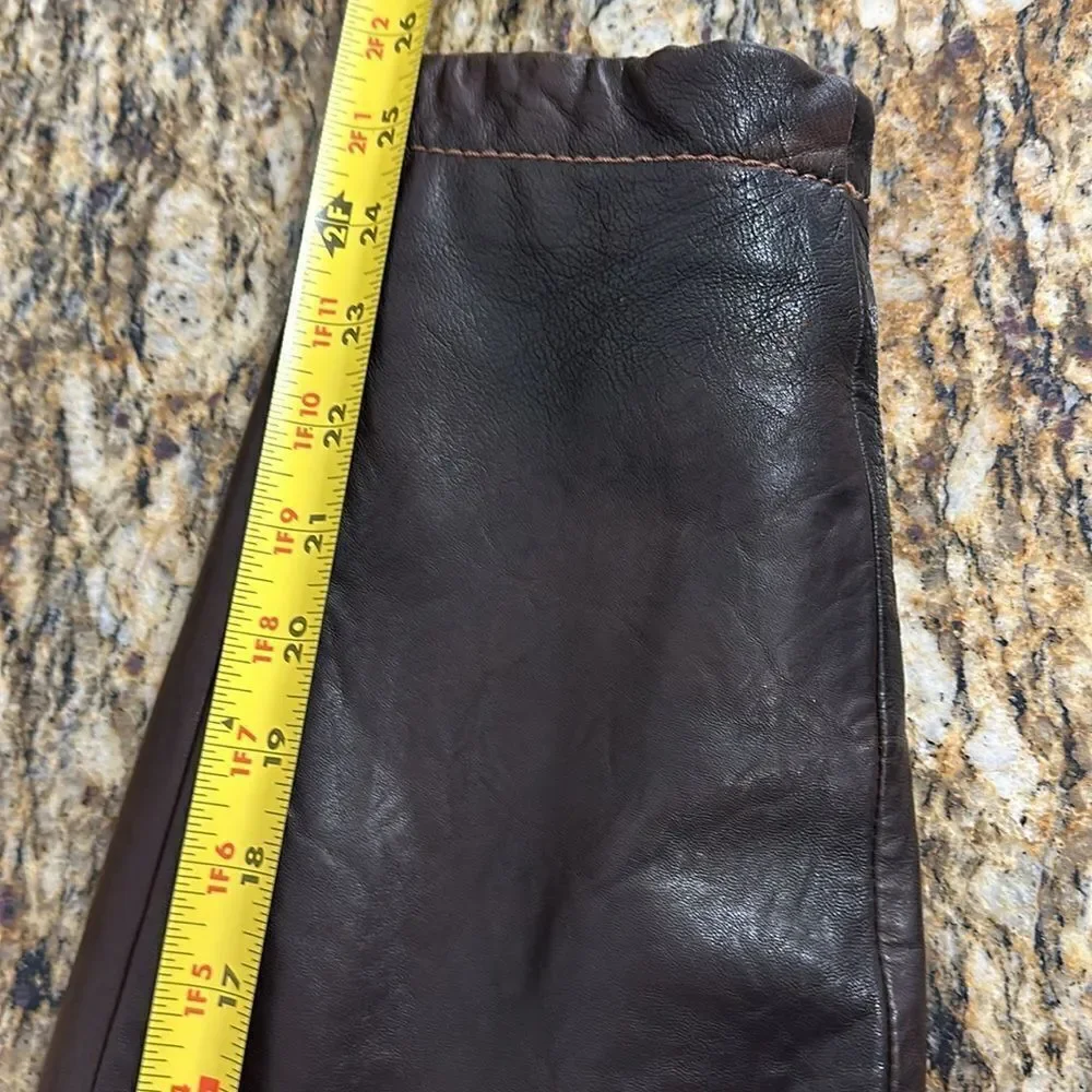 Wilsons Leather Pelle Studio Button Front Brown Jacket Size L